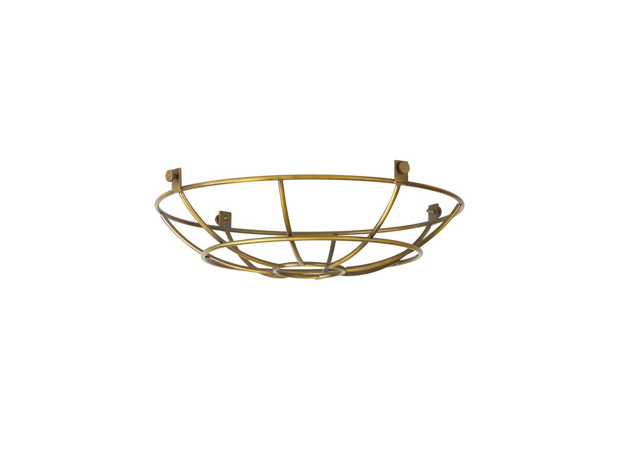 Robson Clip On Shallow Round 25cm Wire Cage Shade, Gilt Bronze