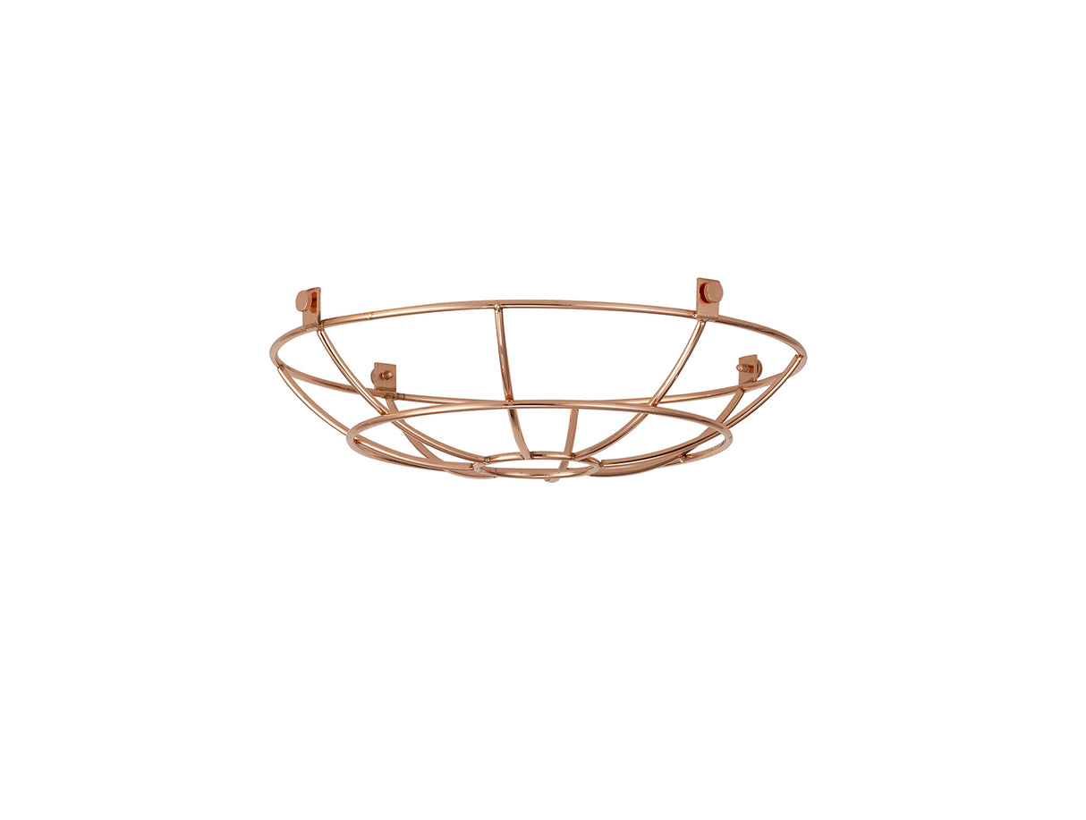 Robson Clip On Shallow Round 25cm Wire Cage Shade, Rose Gold