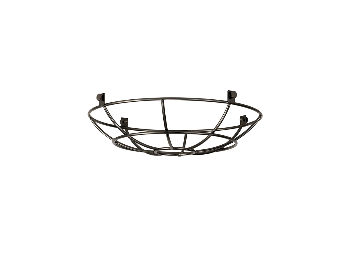 Robson Clip On Shallow Round 25cm Wire Cage Shade, Black Chrome