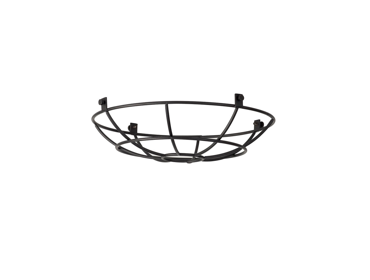 Robson Clip On Shallow Round 25cm Wire Cage Shade, Black