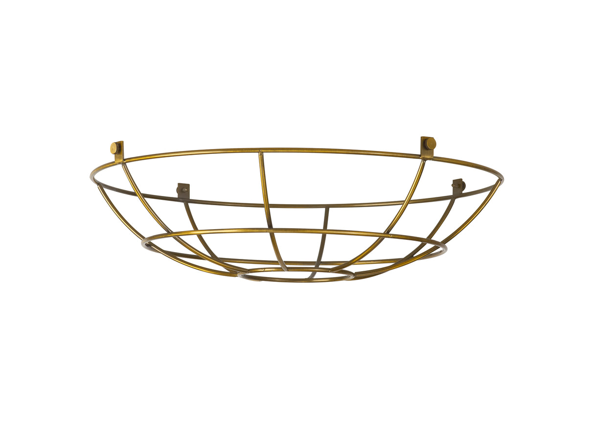 Robson Clip On Shallow Round 35cm Wire Cage Shade, Gilt Bronze