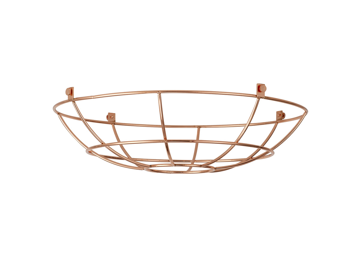 Robson Clip On Shallow Round 35cm Wire Cage Shade, Rose Gold