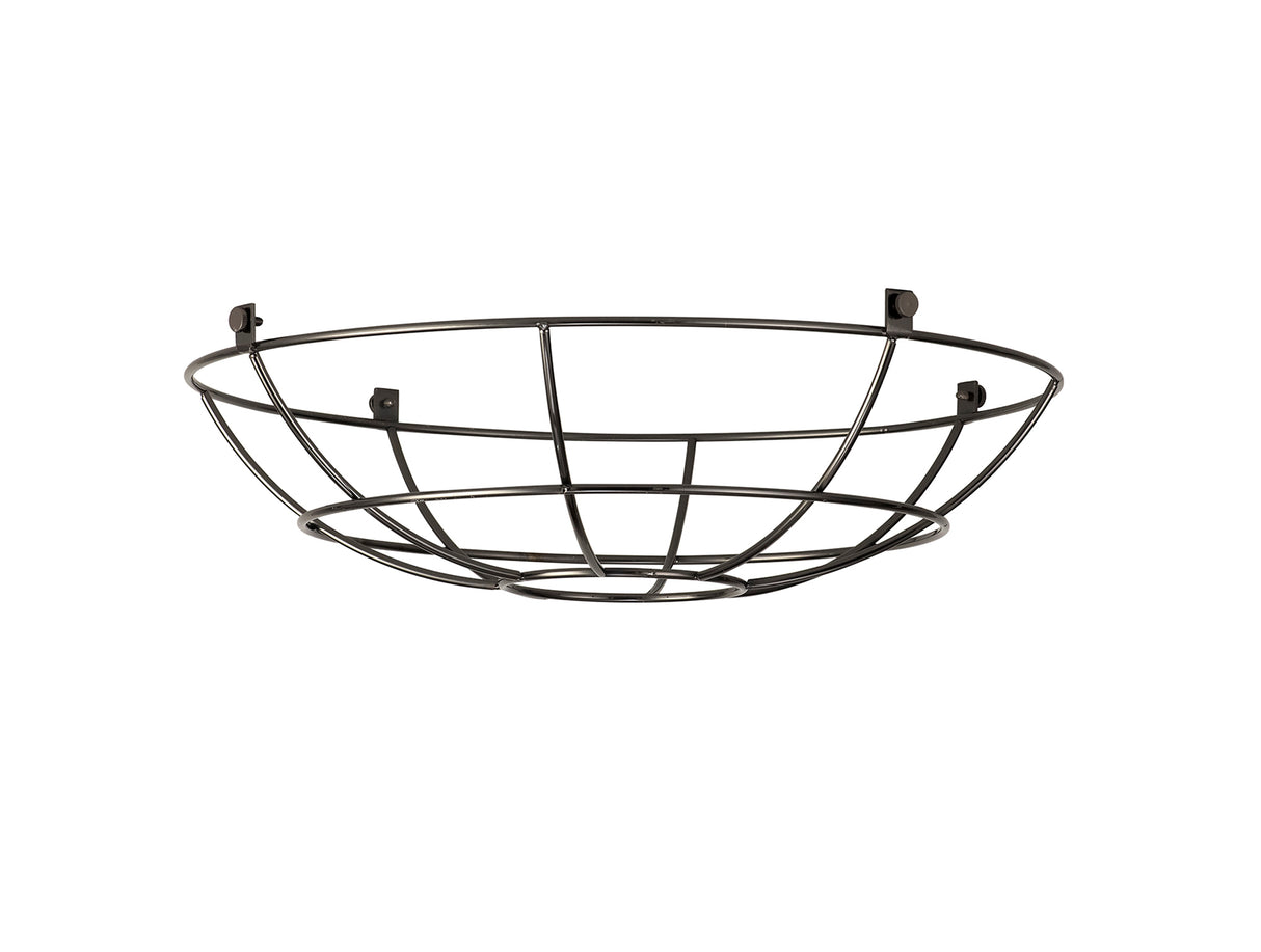 Robson Clip On Shallow Round 35cm Wire Cage Shade, Black Chrome