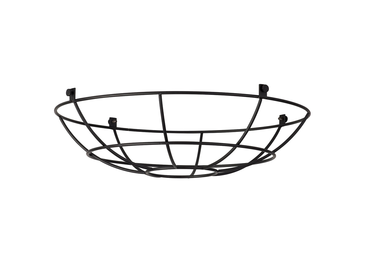 Robson Clip On Shallow Round 35cm Wire Cage Shade, Black