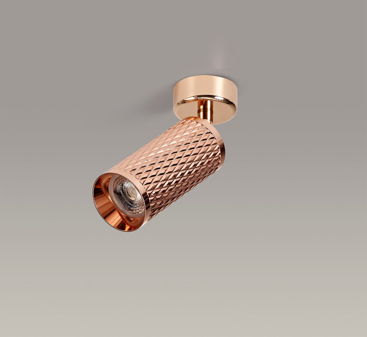 Tueart Adjustable Surface Mounted Ceiling/Wall Spot Light, 1 x GU10, Rose Gold