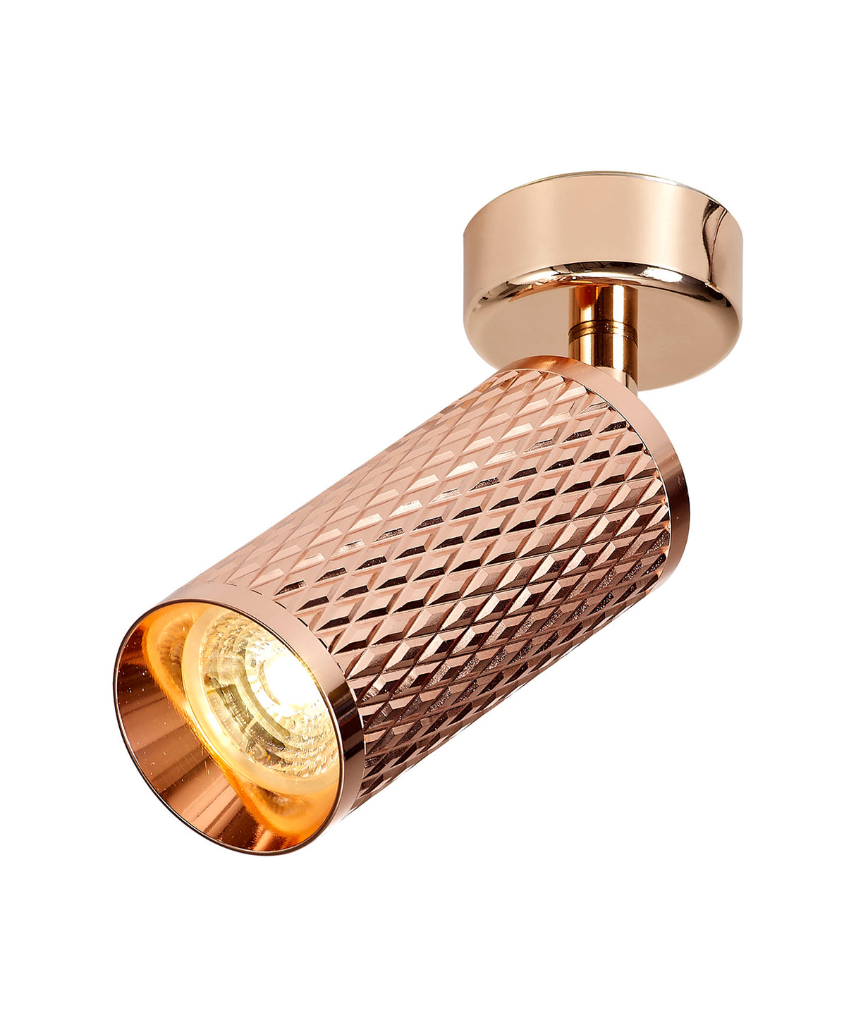 Tueart Adjustable Surface Mounted Ceiling/Wall Spot Light, 1 x GU10, Rose Gold