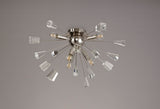 Rogan Ceiling Sputnik , 6 Light E14, Polished Nickel/Crystal