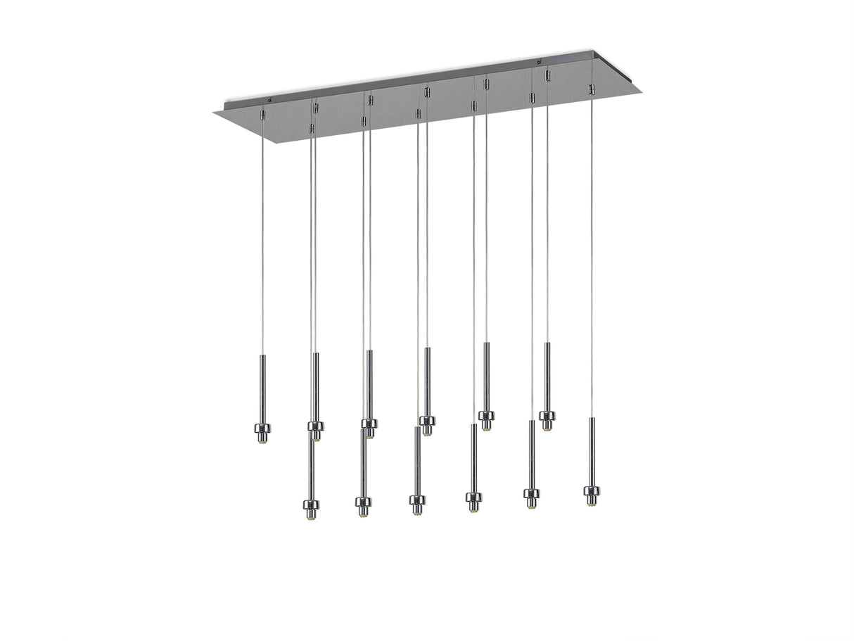 Lathen Polished Chrome 12 Light G9 Universal 2m Linear Pendant, Suitable For A Vast Selection Of Glass Shades