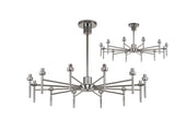 Lathen Polished Chrome 12 Light G9 Universal Telescopic/Semi Flush, Suitable For A Vast Selection Of Glass Shades