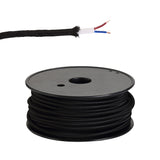 Robson 25m Roll Black Braided 2 Core 0.75mm Cable VDE Approved