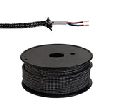 Robson 25m Roll Black & White Spot Braided 2 Core 0.75mm Cable VDE Approved