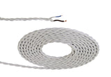 Robson 1m White Braided Twisted 2 Core 0.75mm Cable VDE Approved (qty ordered will be supplied as one continuous length)
