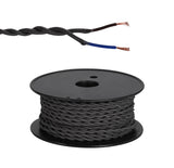 Robson 25m Roll Grey Braided Twisted 2 Core 0.75mm Cable VDE Approved