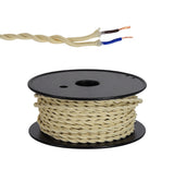 Robson 25m Roll Beige Braided Twisted 2 Core 0.75mm Cable VDE Approved