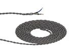 Robson 1m Black & White Wave Stripe Braided Twisted 2 Core 0.75mm Cable VDE Approved (qty ordered will be supplied as one continuous length)