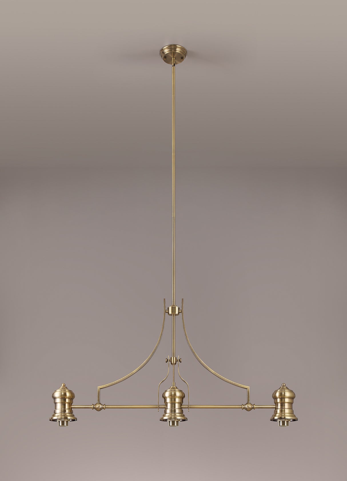 Munro (FRAME ONLY) Linear Pendant, 3 x E27, Antique Brass