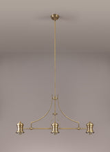 Munro (FRAME ONLY) Linear Pendant, 3 x E27, Antique Brass