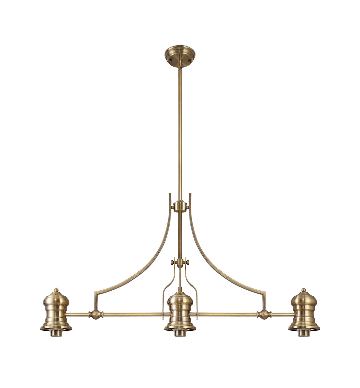 Munro (FRAME ONLY) Linear Pendant, 3 x E27, Antique Brass