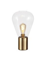 Rowell Narrow Table Lamp, 1 x E27, Aged Brass/Clear Glass