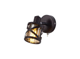 Ritchie 1 Light Switched Spotlight E14, Oiled Bronze/Polished Chrome/Amber