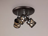Ritchie 3 Light Round Spotlight E14, Oiled Bronze/Polished Chrome/Amber