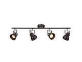 Walker Adjustable Linear Bar Spotlight, 4 x GU10 (Max 10W LED), Oiled Bronze/Polished Chrome