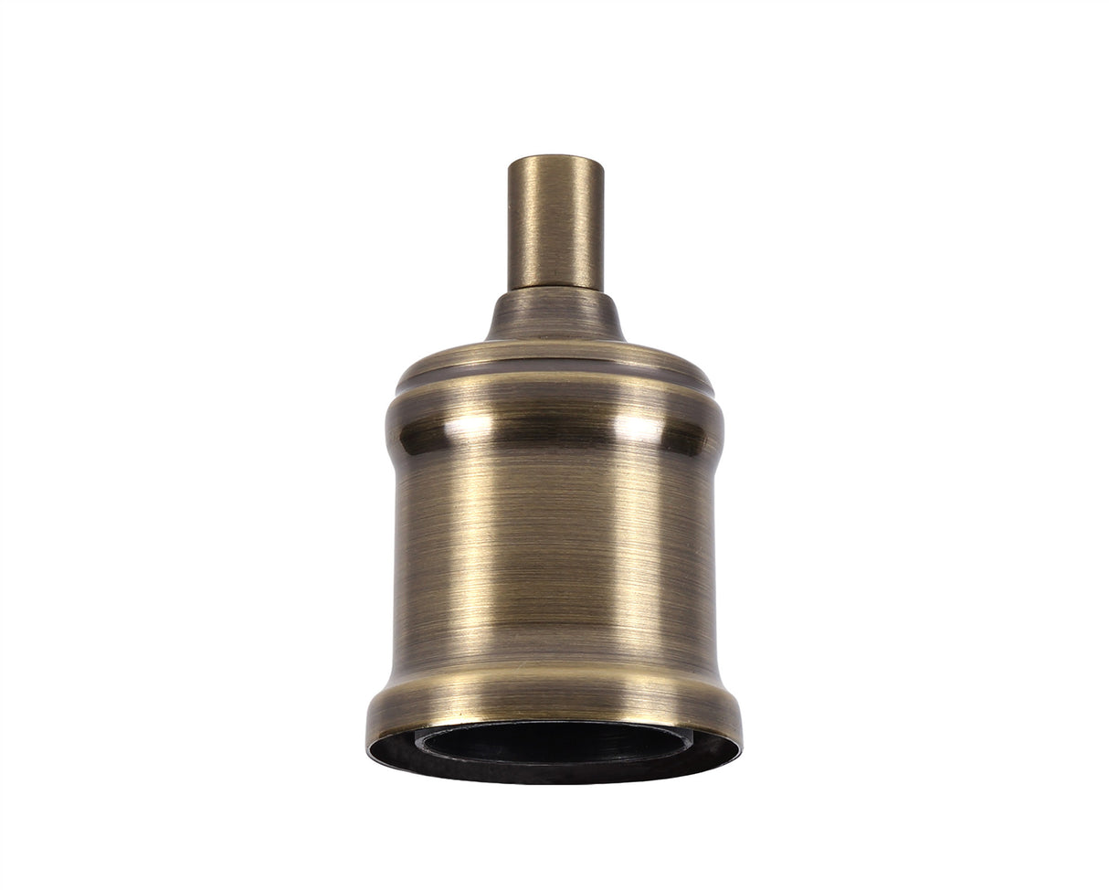 Robson Metal Lampholder Kit, Antique Brass, E27 (Max 60W) c/w Cable Clamp, NOT Suitable For Shades & Cages