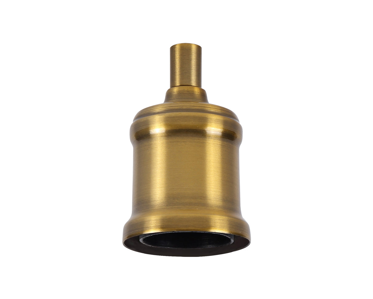Robson Metal Lampholder Kit, Gilt Bronze, E27 (Max 60W) c/w Cable Clamp, NOT Suitable For Shades & Cages