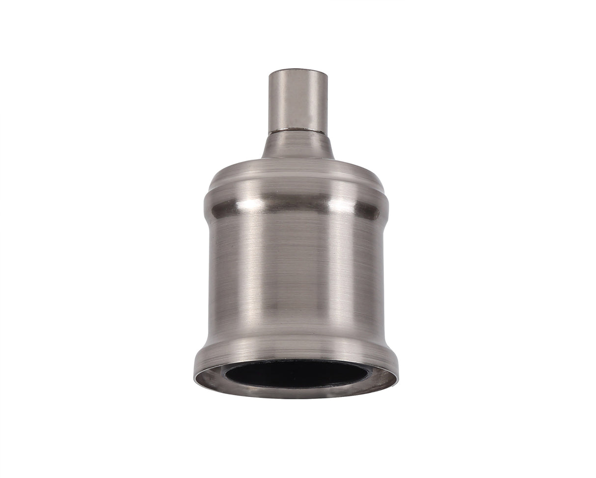 Robson Metal Lampholder Kit, Brushed Nickel, E27 (Max 60W) c/w Cable Clamp, NOT Suitable For Shades & Cages