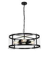 Stuckey Pendant, 4 Light E27, Matt Black