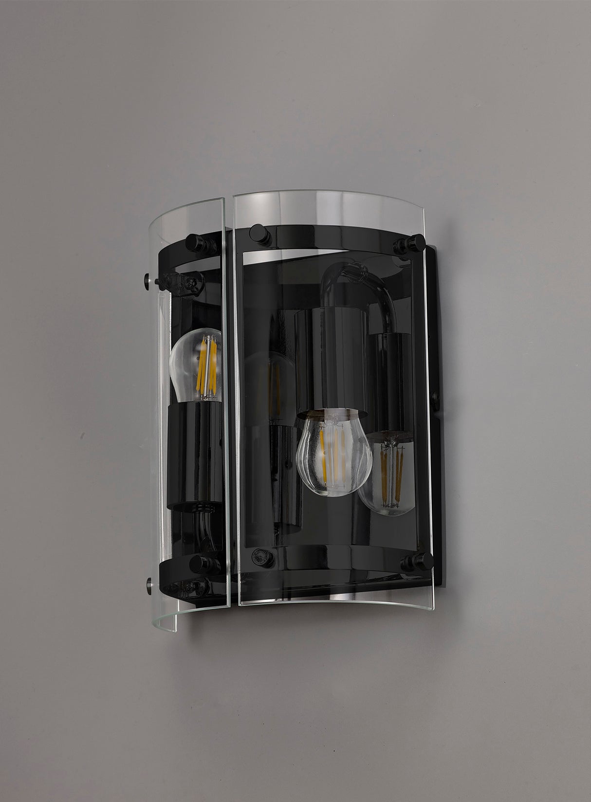 Stuckey Wall Light, 2 Light E27, Matt Black