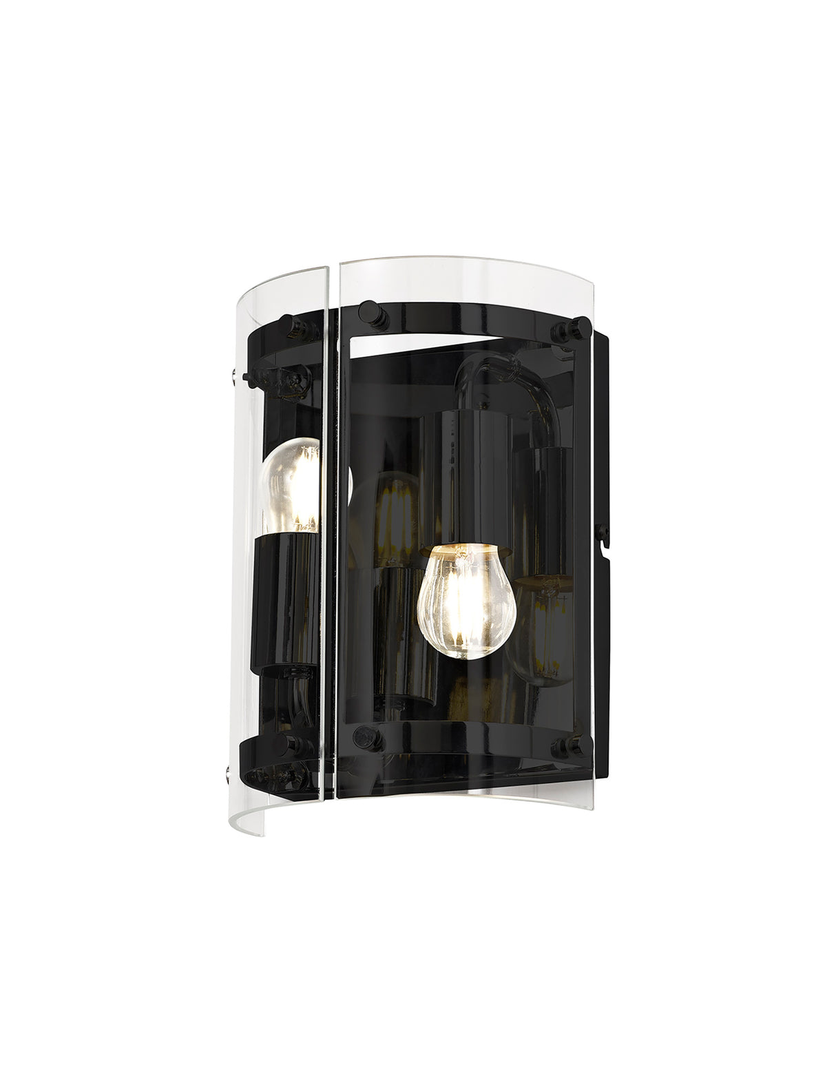 Stuckey Wall Light, 2 Light E27, Matt Black