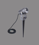 Dunn Spike/Wall Light, 1 x 3W LED, 3000K, 210lm, 30 Degree, IP65, Grey/Black, c/w 2m Cable, 3yrs Warranty