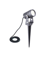 Dunn Spike/Wall Light, 1 x 3W LED, 3000K, 210lm, 30 Degree, IP65, Grey/Black, c/w 2m Cable, 3yrs Warranty
