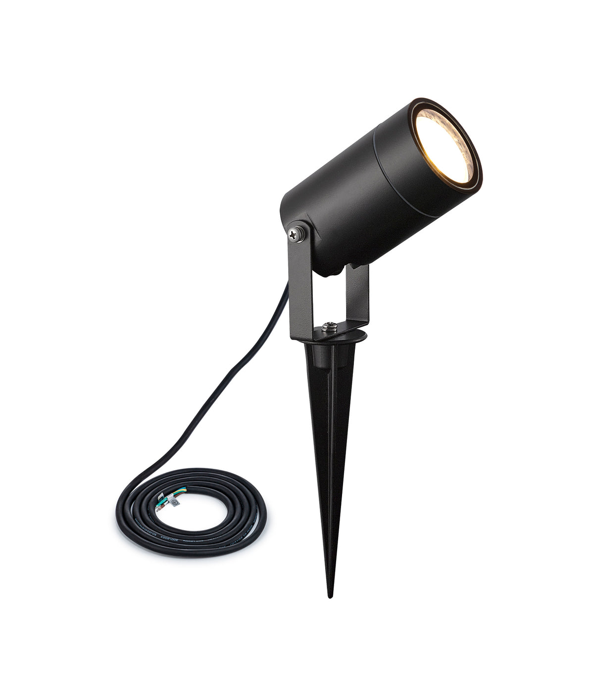 Dunn Spike/Wall Light, 1 x GU10 , IP65, Black, c/w 2m Cable, 2yrs Warranty