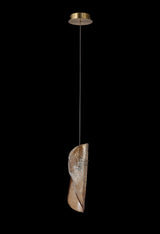 Watson Pendant 2m, 1 x G9, Brass/Polished Chrome & Cognac Glass