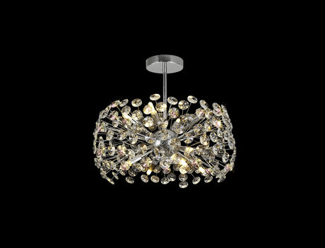 Byrne Semi Flush Pendant 8 x G9 Polished Chrome/Crystal