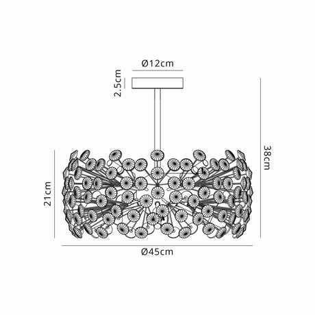 Byrne Semi Flush Pendant 8 x G9 Polished Chrome/Crystal