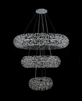 Byrne 3 Tier Pendant 74 Light G9 Polished Chrome/Crystal, Item Weight: 37.6kg