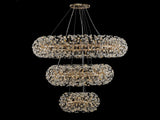 Byrne 3 Tier Pendant 74 Light G9 French Gold/Crystal, Item Weight: 37.6kg