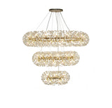 Byrne 3 Tier Pendant 74 Light G9 French Gold/Crystal, Item Weight: 37.6kg