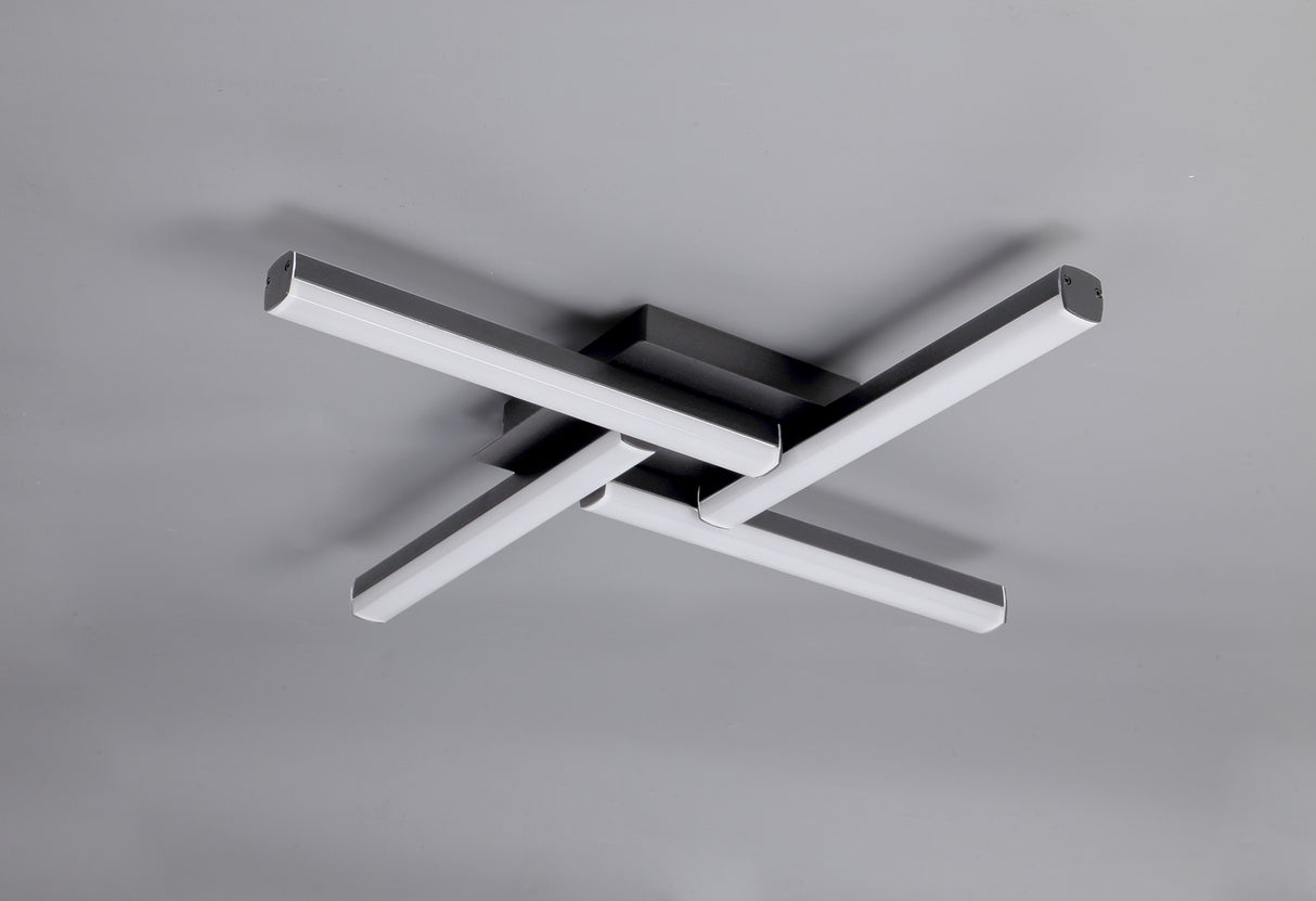 Bennett 4 Flush Ceiling, 4 x 6W LED, 4000K, 2210lm, IP44, Sand Black, 3yrs Warranty