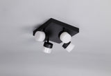 Coady 4 Light Ceiling, 4 x 5W LED, 4000K, 1700lm, IP44, Sand Black, 3yrs Warranty
