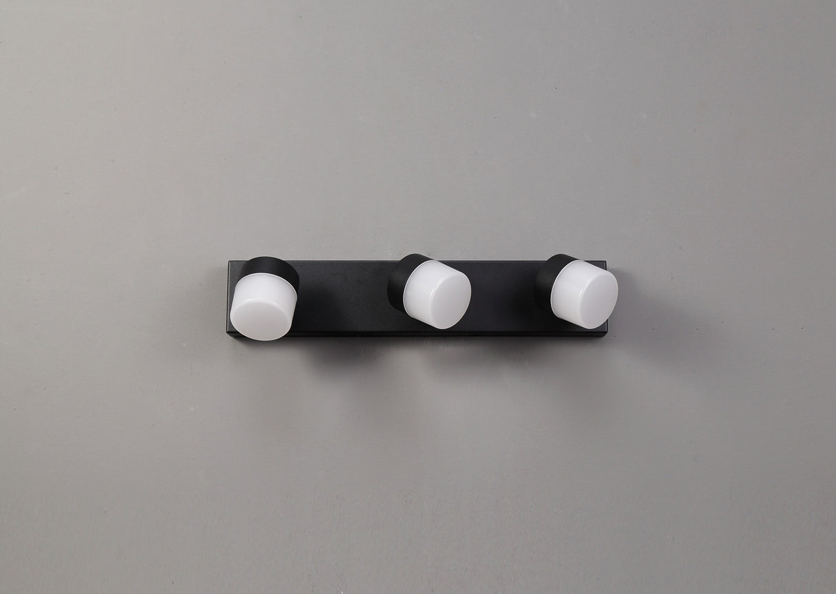Coady Wall Lamp Triple Adjustable, 3 x 5W LED, 4000K, 1275lm, IP44, Sand Black, 3yrs Warranty