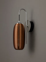 Brady Switched Wall Lamp, 1 x 6W LED, 4000K, 540lm, Polished Chrome/Black With Copper Glass, 3yrs Warranty