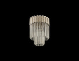 Longhorn 30cm Ceiling Round 3 Light E14, Polished Nickel/Clear Sculpted Glass
