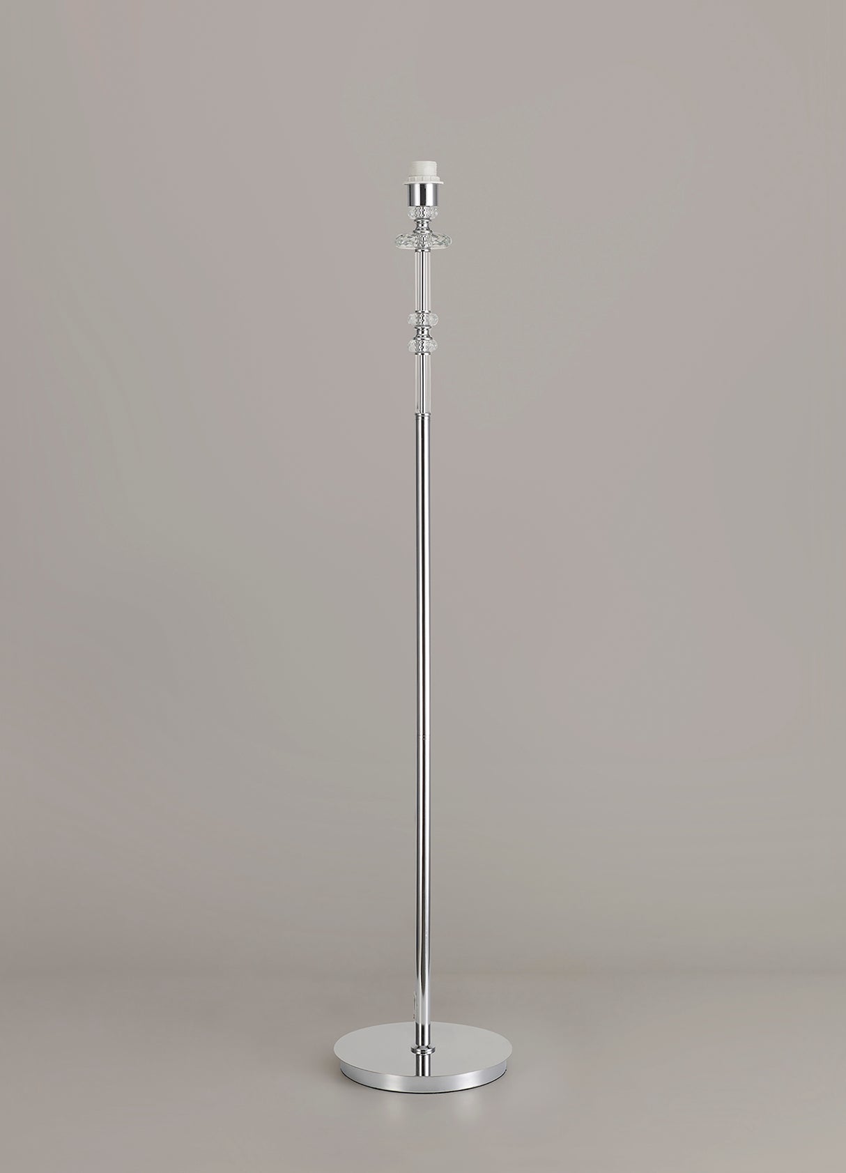 Hawley Floor Lamp, 1 Light E27, Polished Chrome/Clear Glass/Crystal