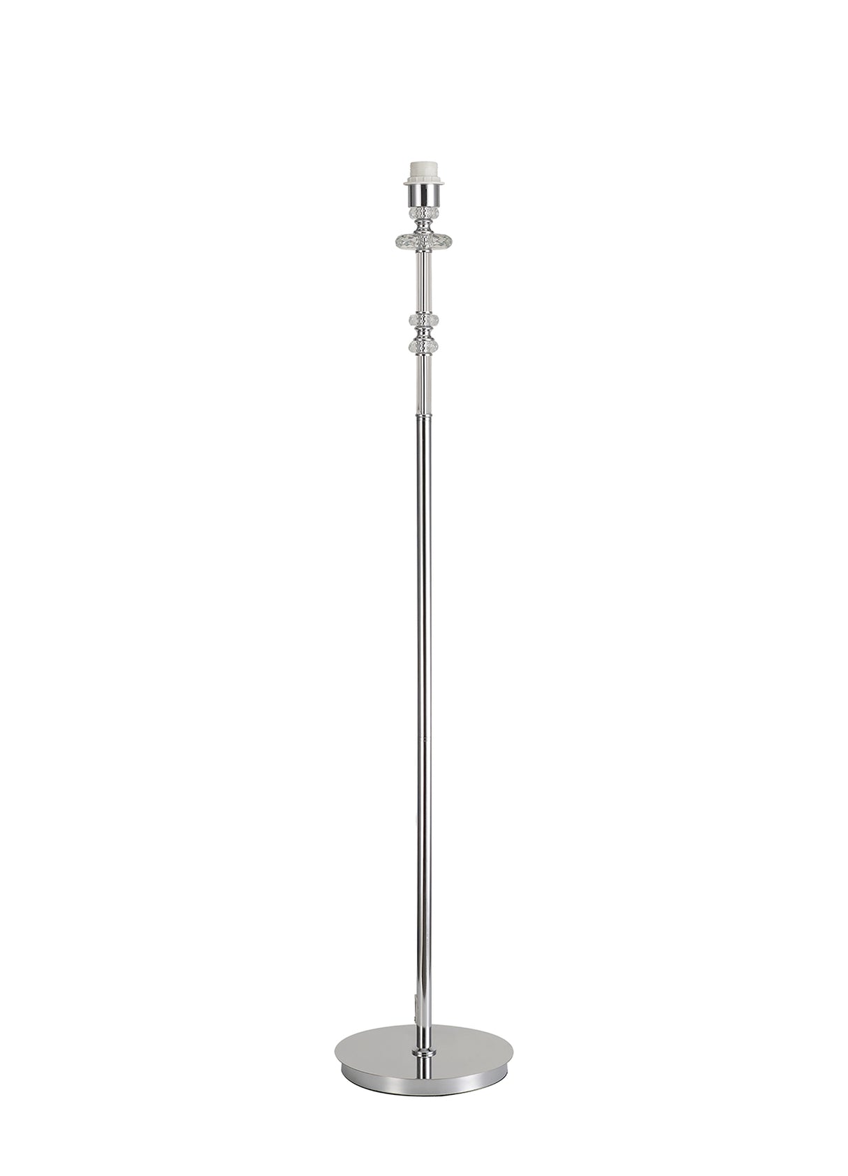 Hawley Floor Lamp, 1 Light E27, Polished Chrome/Clear Glass/Crystal