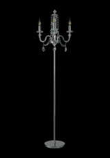 Hawley Floor Lamp, 3 Light E14, Polished Chrome/Clear Glass/Crystal, (ITEM REQUIRES CONSTRUCTION/CONNECTION)