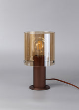 Chisholm Table Lamp, 1 Light Table Lamp E27, Mocha/Amber Glass